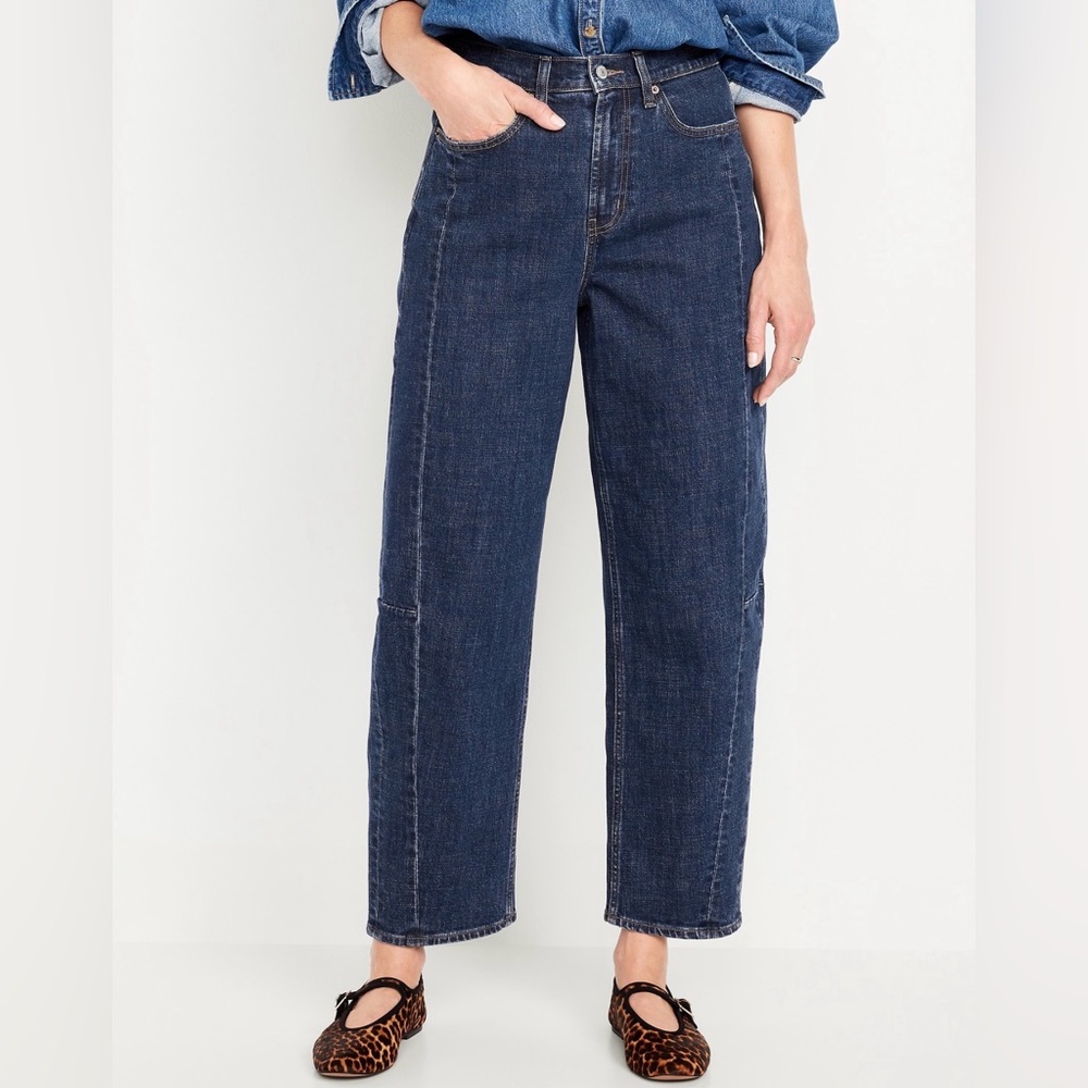 High Waist Barrel Jean